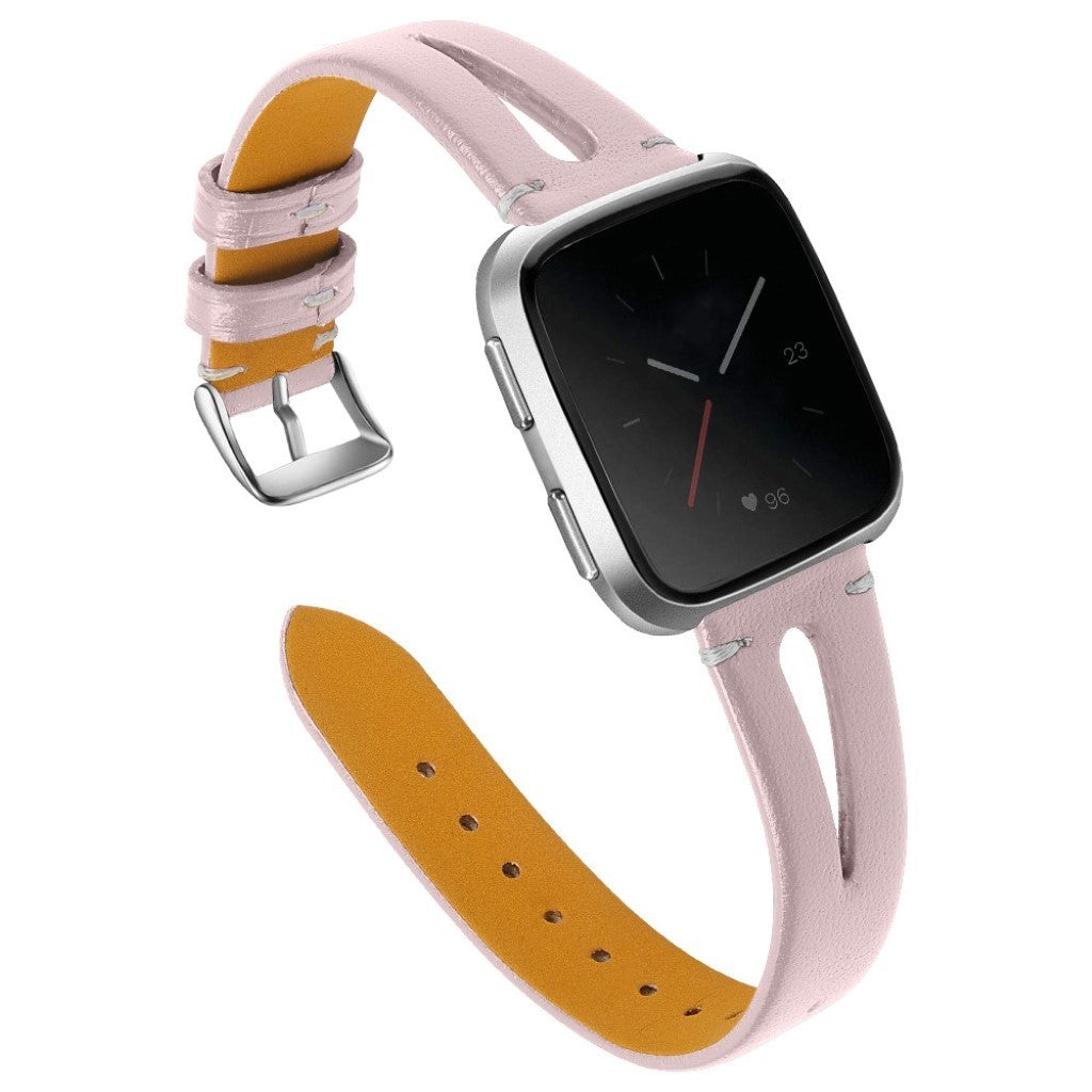 Super fantastisk Fitbit Versa Ægte læder Rem - Pink#serie_5