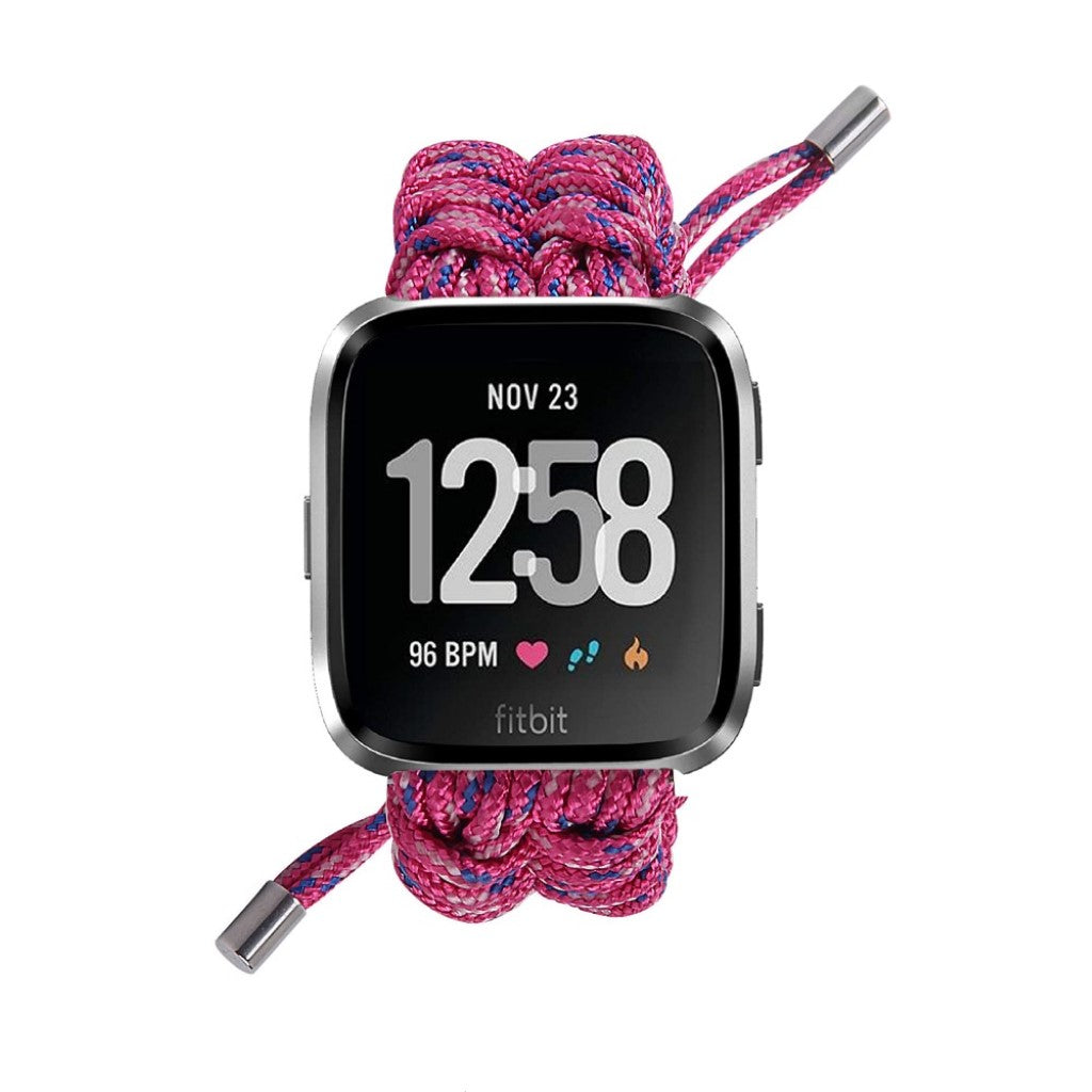 Rigtigt nydelig Fitbit Versa Nylon Rem - Pink#serie_6