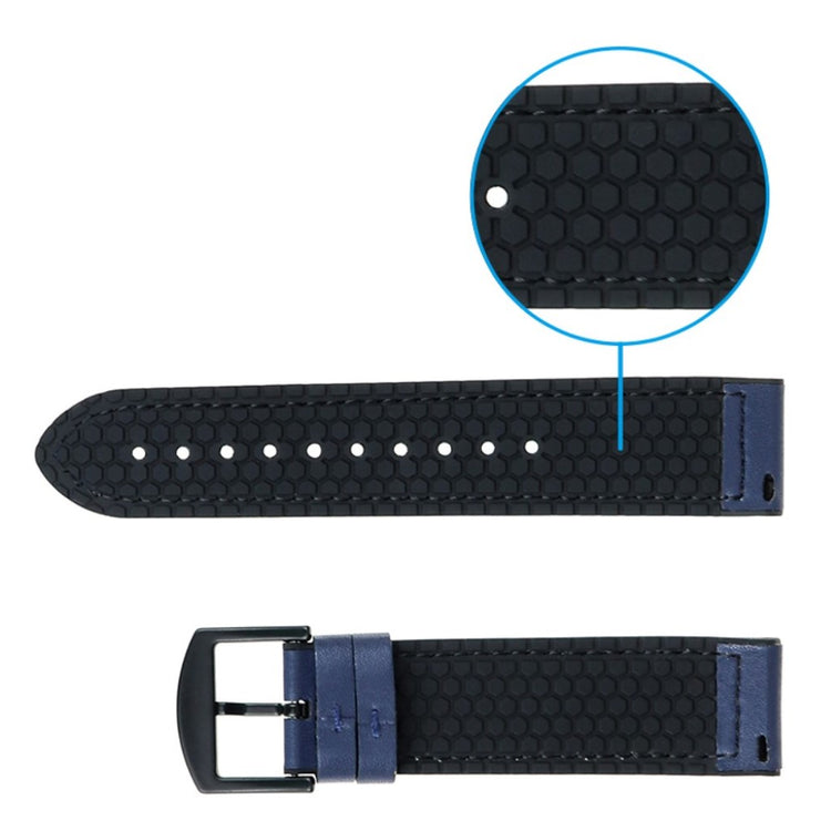  Fitbit Versa 2 / Fitbit Versa Lite Kunstlæder og Silikone Rem - Blå#serie_1