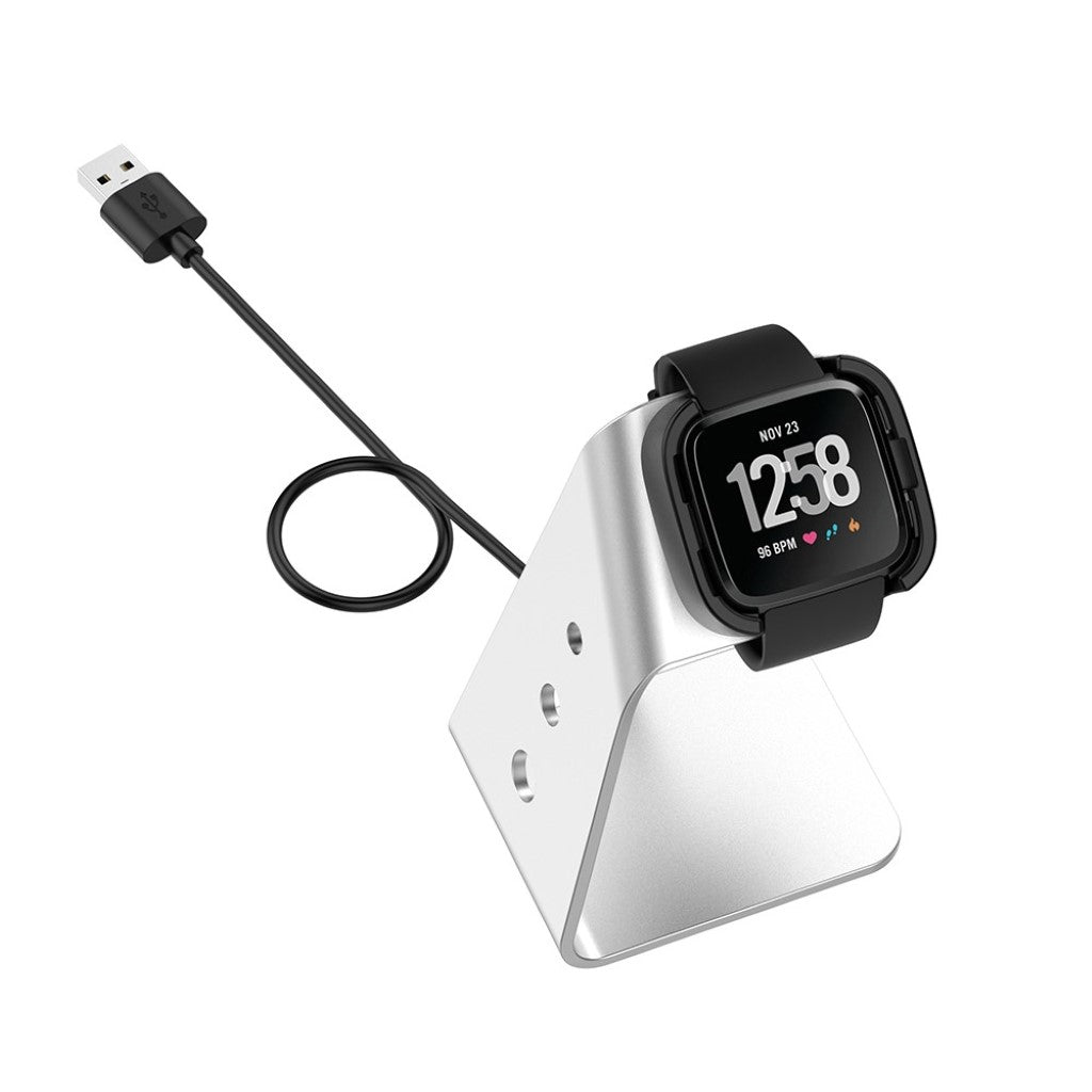 Metal Fitbit Versa 2 Ladestation - Sølv#serie_2