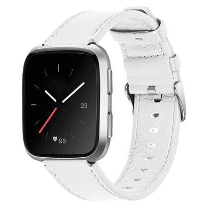 Super flot Fitbit Versa 2 Ægte læder Rem - Hvid#serie_6