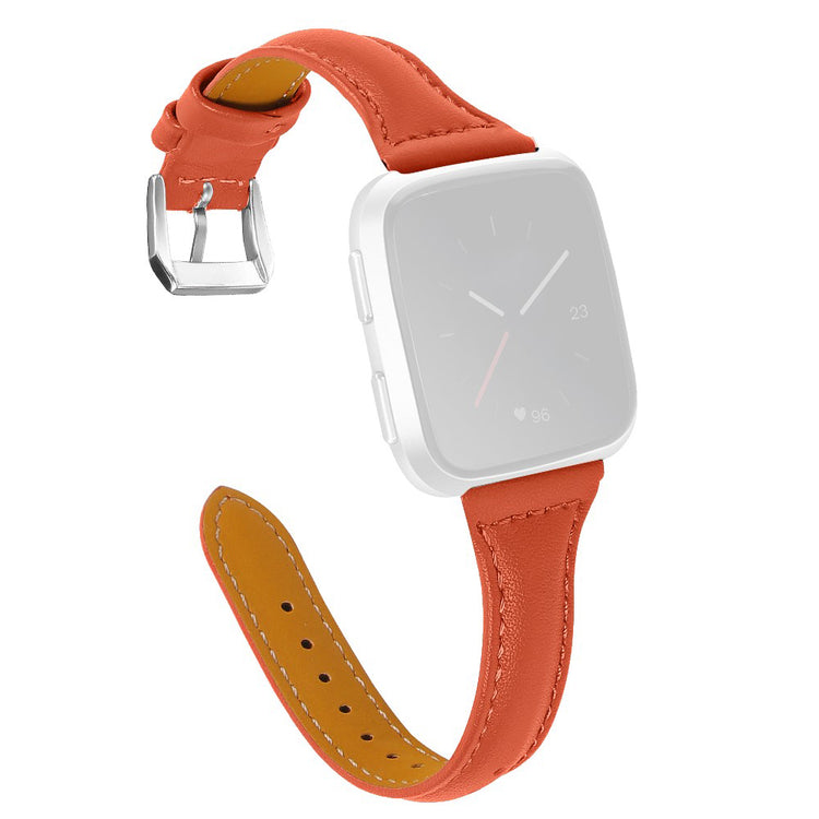 Elegant Fitbit Versa 2 / Fitbit Versa Lite Ægte læder Rem - Orange#serie_2