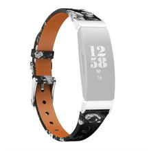 Vildt rart Fitbit Ace 2 / Fitbit Inspire Ægte læder Rem - Sort#serie_2