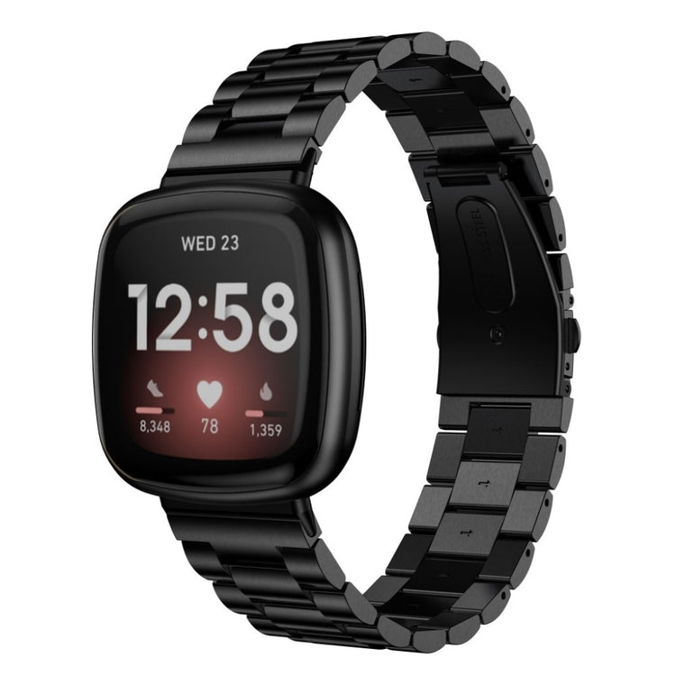 Meget fantastisk Fitbit Versa 3 / Fitbit Sense Metal Rem - Sort#serie_1