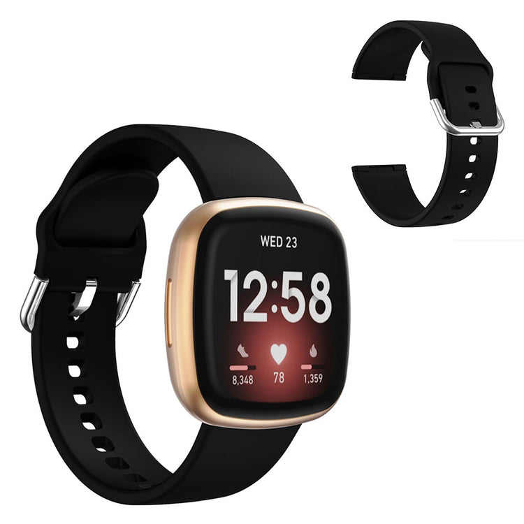 Meget godt Fitbit Versa 3 / Fitbit Sense Silikone Rem - Sort#serie_1