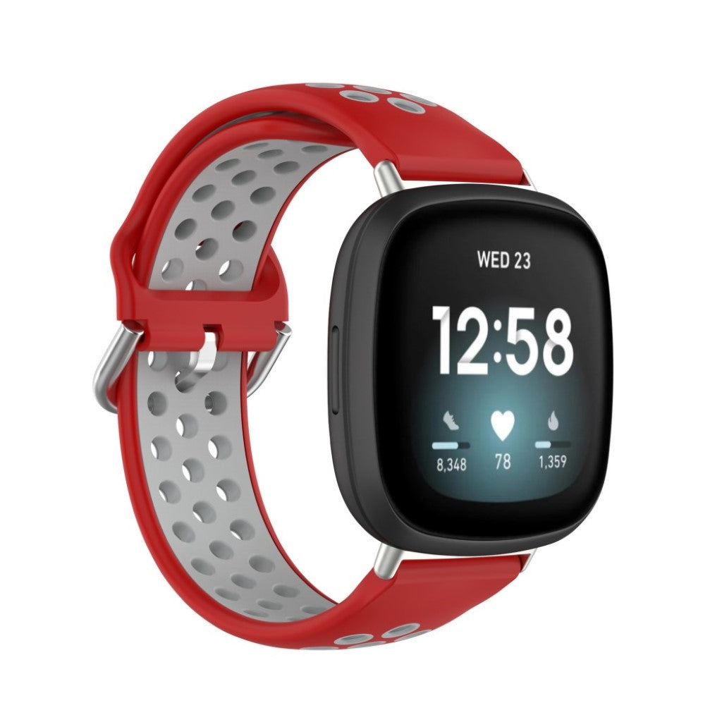 Mega fint Fitbit Versa 3 / Fitbit Sense Silikone Rem - Rød#serie_10