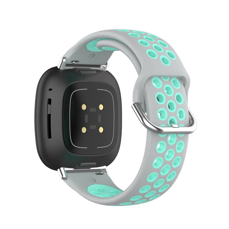 Mega fint Fitbit Versa 3 / Fitbit Sense Silikone Rem - Sølv#serie_11