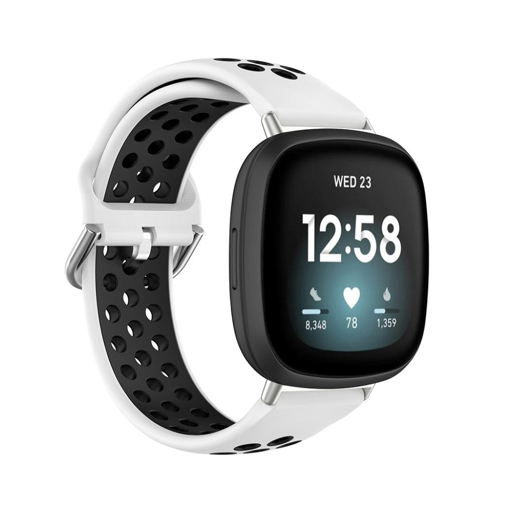 Mega fint Fitbit Versa 3 / Fitbit Sense Silikone Rem - Hvid#serie_2