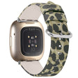 Correa de reloj de piel auténtica con textura de leopardo para Fitbit Sense / Versa 3 