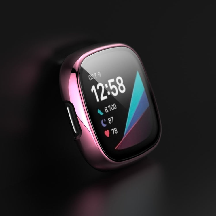 Vildt Godt Fitbit Versa 3 Cover med Skærmbeskytter i Plastik og Hærdet Glas - Pink#serie_1