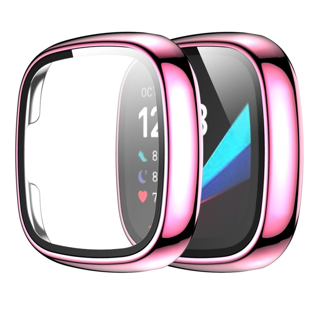 Vildt Godt Fitbit Versa 3 Cover med Skærmbeskytter i Plastik og Hærdet Glas - Pink#serie_1