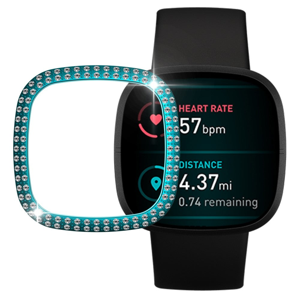 Fitbit Versa 3  Plastik og Rhinsten Bumper  - Grøn#serie_1