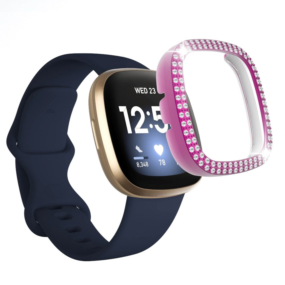 Fitbit Versa 3  Plastik og Rhinsten Bumper  - Lilla#serie_10