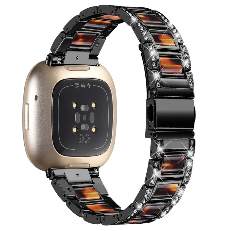 Helt vildt fed Fitbit Versa 3 Metal og Rhinsten Rem - Flerfarvet#serie_4