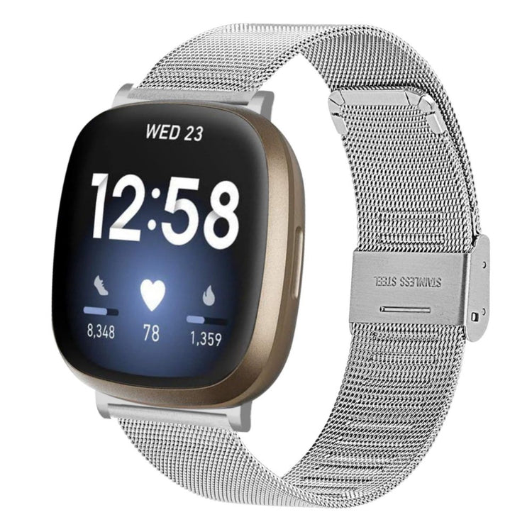 Vildt fint Fitbit Sense / Fitbit Versa 3 Metal Rem - Sølv#serie_1