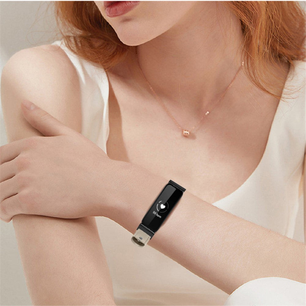Fantastisk Fitbit Inspire 2 / Fitbit Ace 2 Ægte læder Urrem - Hvid#serie_7
