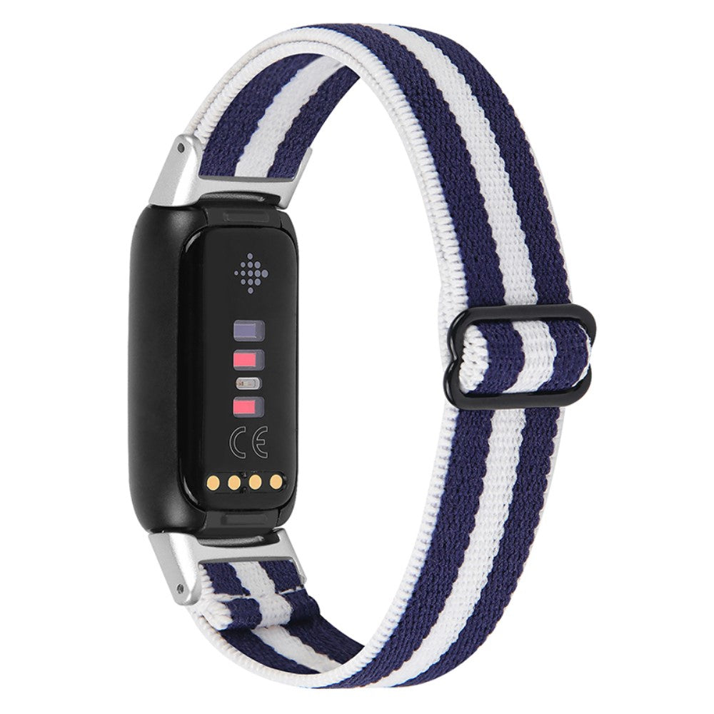 Super smuk Fitbit Luxe Nylon Rem - Blå#serie_3