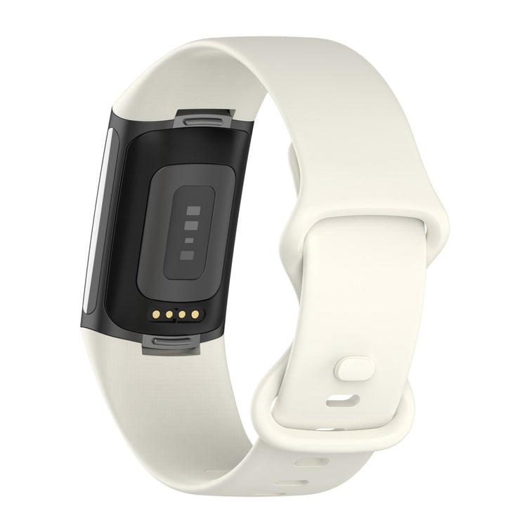 Mega kønt Fitbit Charge 5 Silikone Rem - Størrelse: L - Beige#serie_10