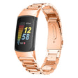 Fitbit Charge 5 lujosa correa de reloj de acero inoxidable con triple cuenta 