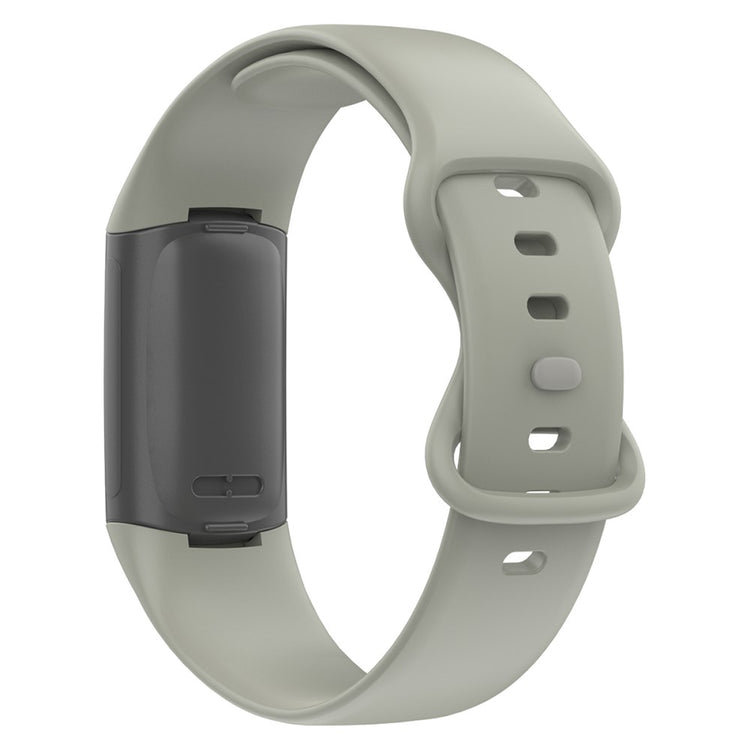 Super elegant Fitbit Charge 5 Silikone Rem - Sølv#serie_5