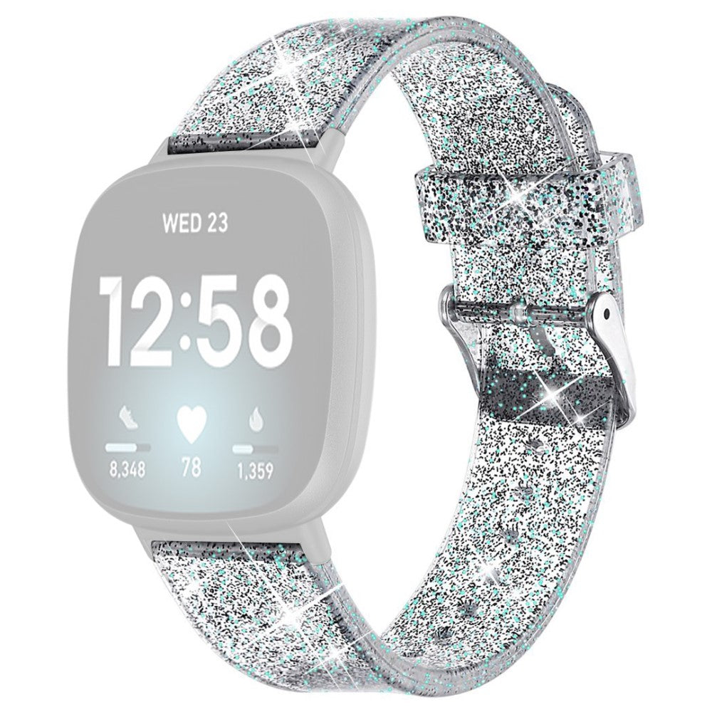 Super pænt Fitbit Sense 2 / Fitbit Versa 4 Silikone Rem - Sølv#serie_4