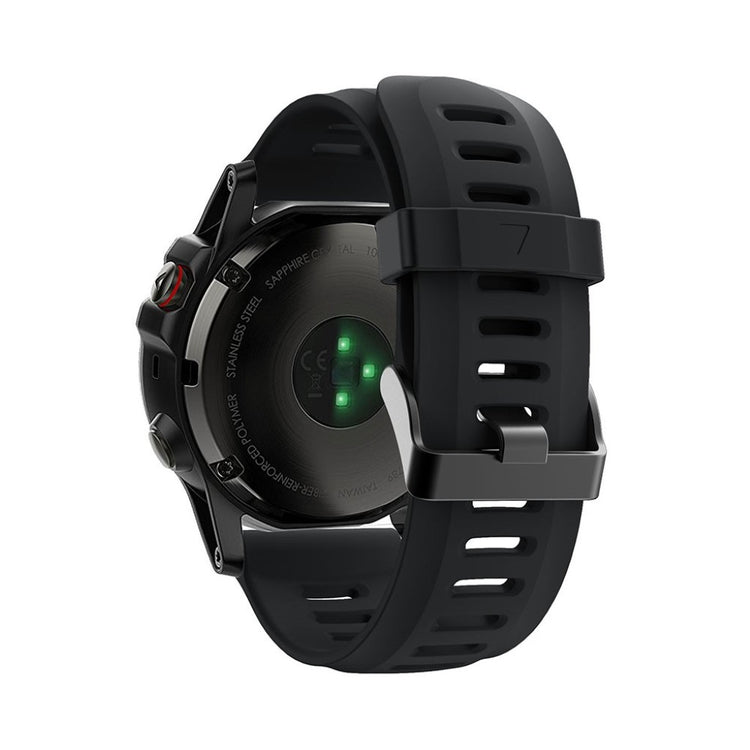 Smuk Garmin Fenix 5X / Garmin Tactix Charlie Silikone Rem - Sort#serie_4