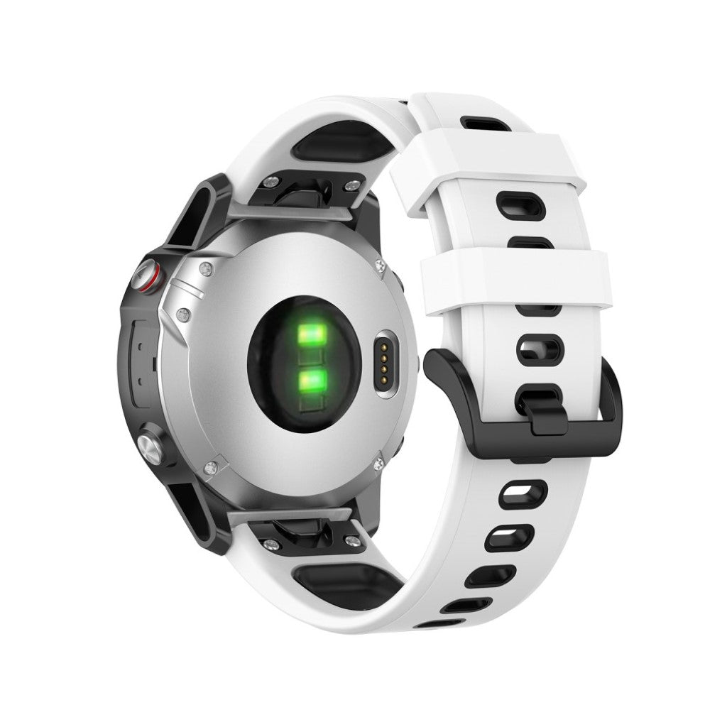 Superflot Garmin Fenix 6 / Garmin Fenix 5 Silikone Rem - Hvid#serie_2