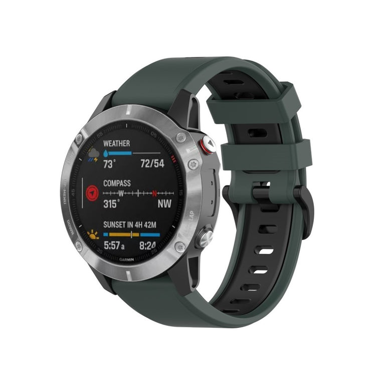 Superflot Garmin Fenix 6 / Garmin Fenix 5 Silikone Rem - Grøn#serie_4