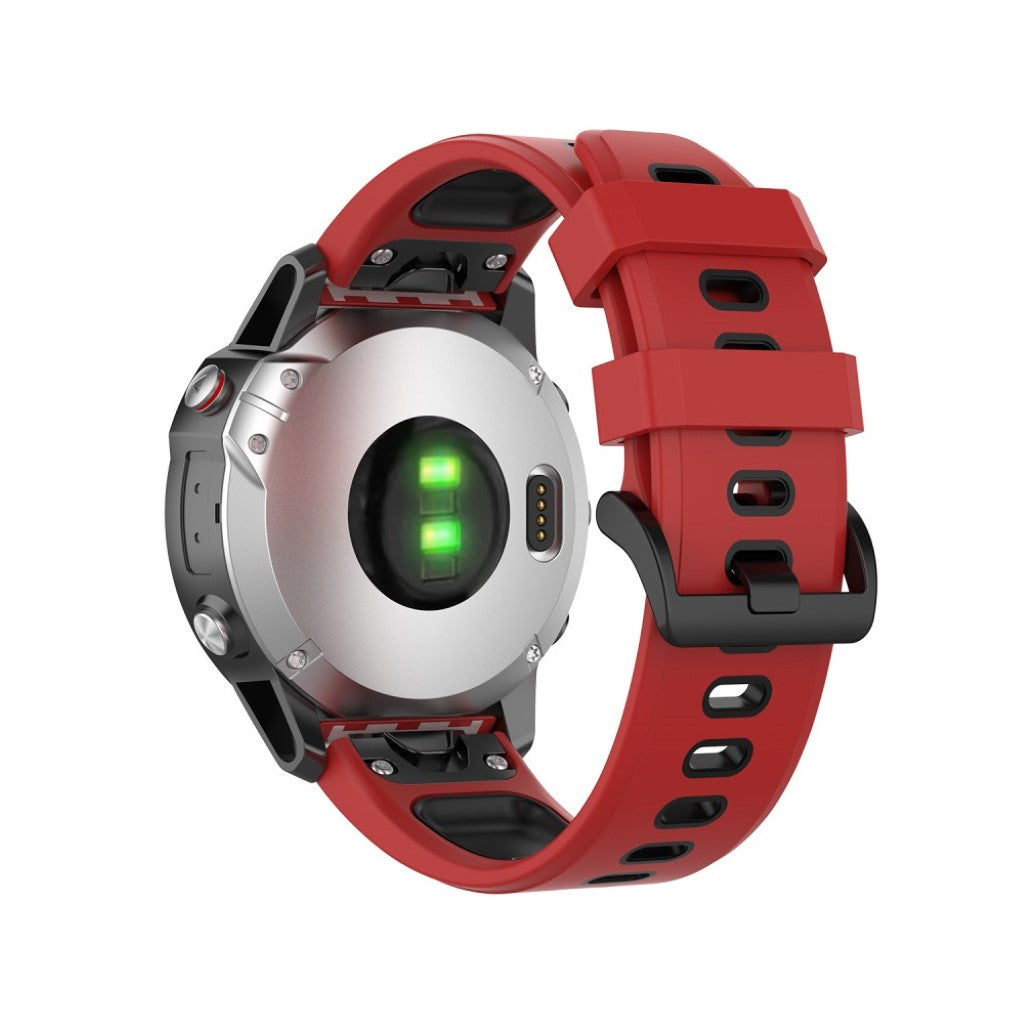 Superflot Garmin Fenix 6 / Garmin Fenix 5 Silikone Rem - Rød#serie_6