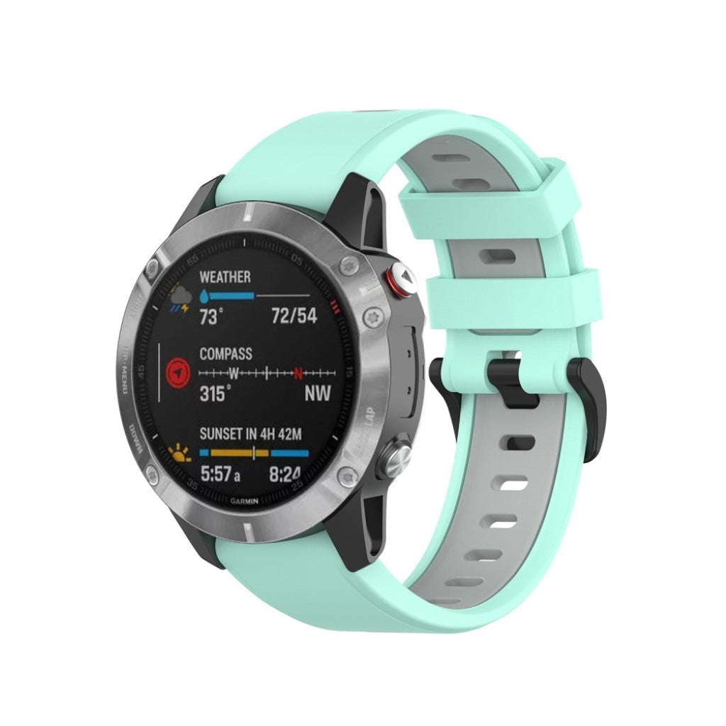 Superflot Garmin Fenix 6 / Garmin Fenix 5 Silikone Rem - Grøn#serie_7