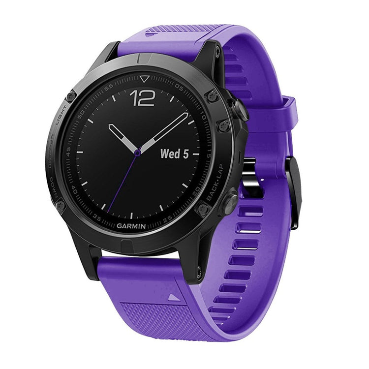 Meget komfortabel Garmin Fenix 5 Silikone Rem - Lilla#serie_13