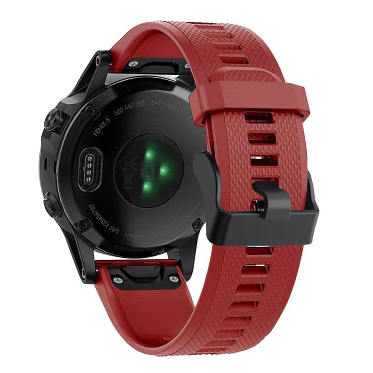 Meget komfortabel Garmin Fenix 5 Silikone Rem - Rød#serie_4