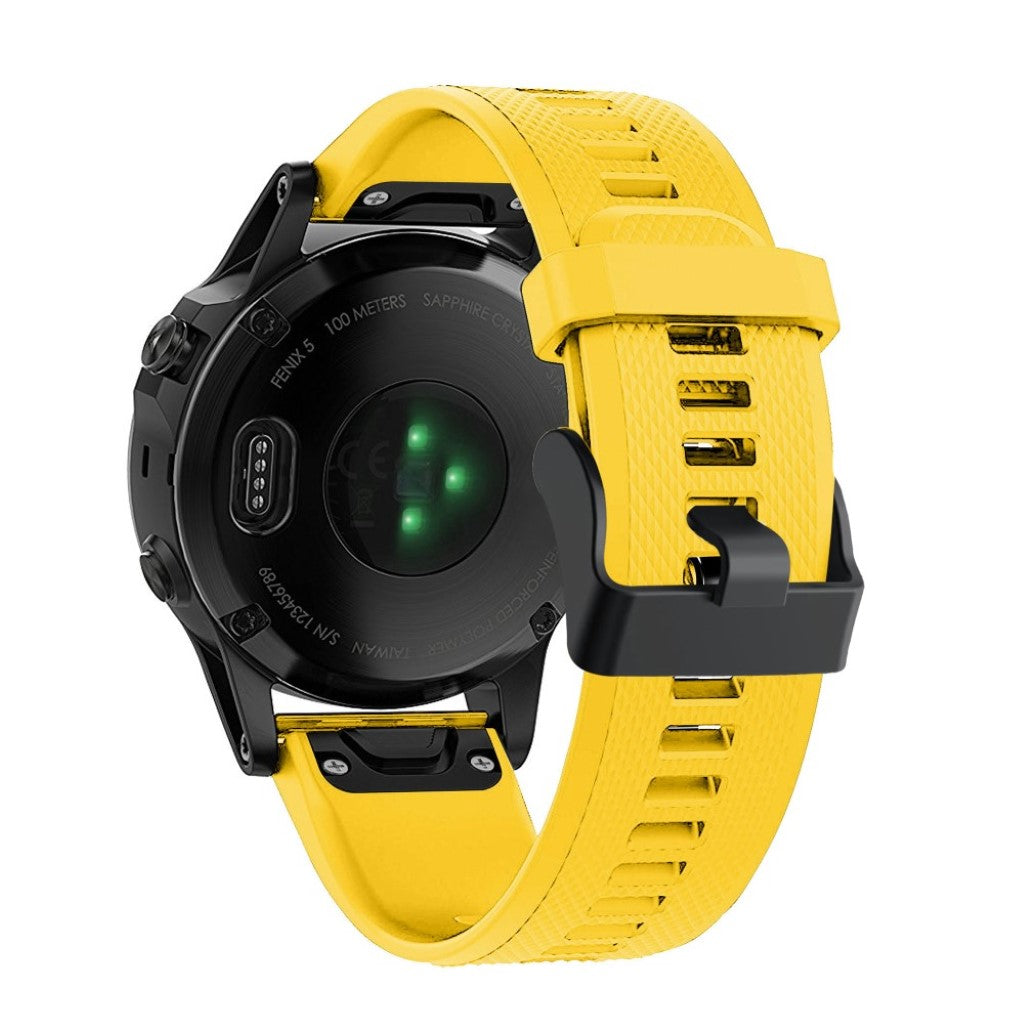 Meget komfortabel Garmin Fenix 5 Silikone Rem - Gul#serie_6