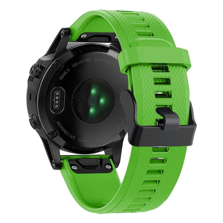 Meget komfortabel Garmin Fenix 5 Silikone Rem - Grøn#serie_7