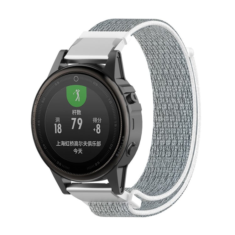 Mega holdbart Garmin Fenix 5S Nylon Rem - Sølv#serie_3