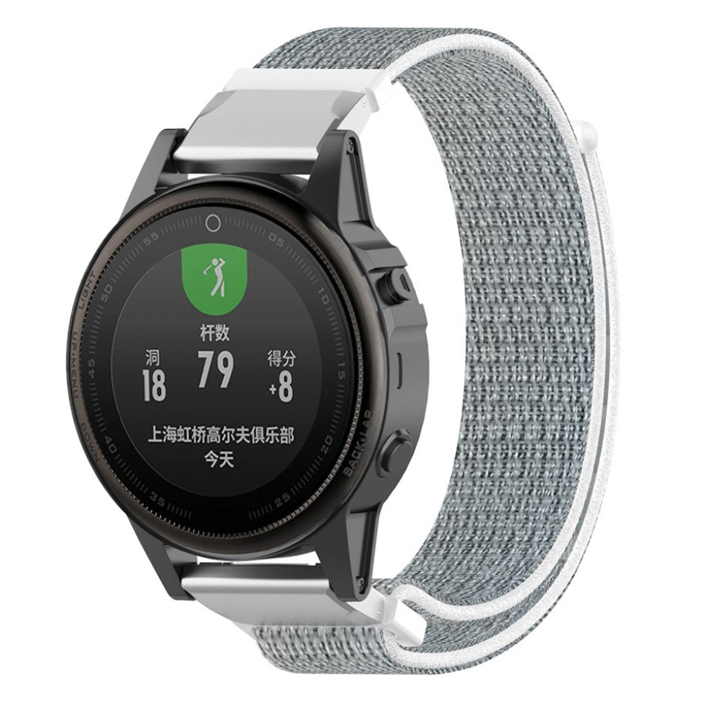 Mega holdbart Garmin Fenix 5S Nylon Rem - Sølv#serie_3