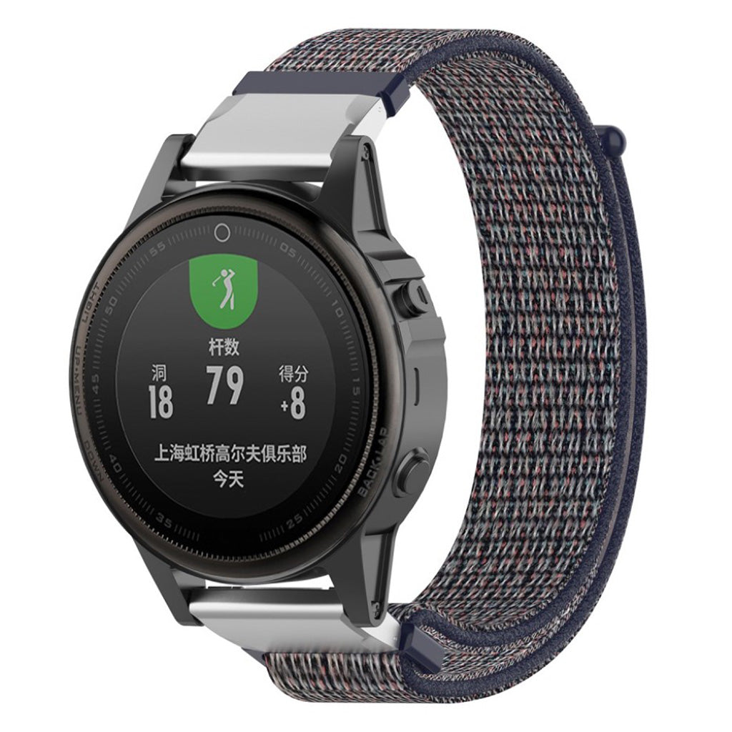 Mega holdbart Garmin Fenix 5S Nylon Rem - Blå#serie_9