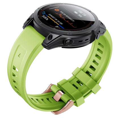 Mega slidstærk Garmin Fenix 7S Silikone Rem - Grøn#serie_3