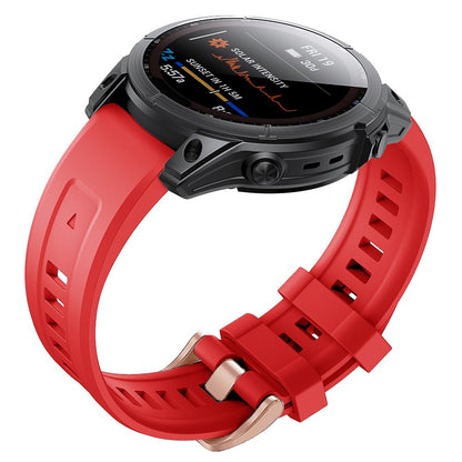 Mega slidstærk Garmin Fenix 7S Silikone Rem - Rød#serie_6