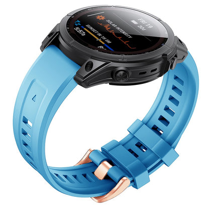 Mega slidstærk Garmin Fenix 7S Silikone Rem - Blå#serie_9
