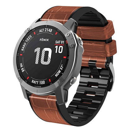 Rigtigt rart Universal Garmin Kunstlæder og Silikone Rem - Brun#serie_5
