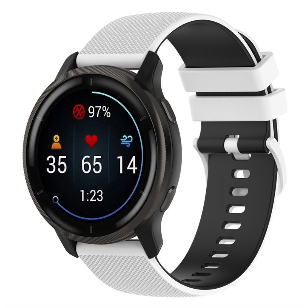 Mega fed Universal Garmin Silikone Urrem - Hvid#serie_1