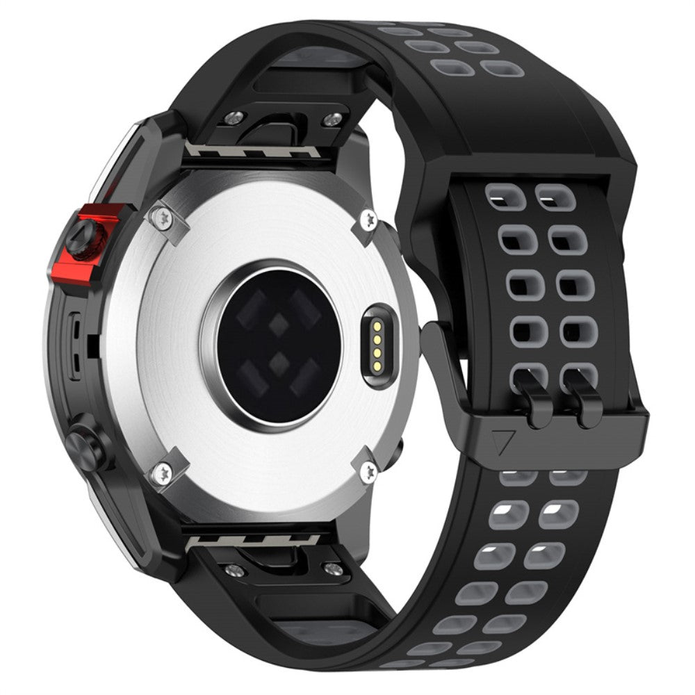 Garmin Enduro 2 / Tactix 7 / Fenix 7 dual color silicone watch strap - Black / Grey#serie_3