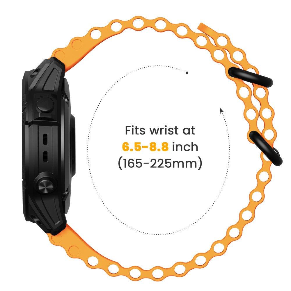 Glimrende Silikone Universal Rem passer til Smartwatch - Orange#serie_1