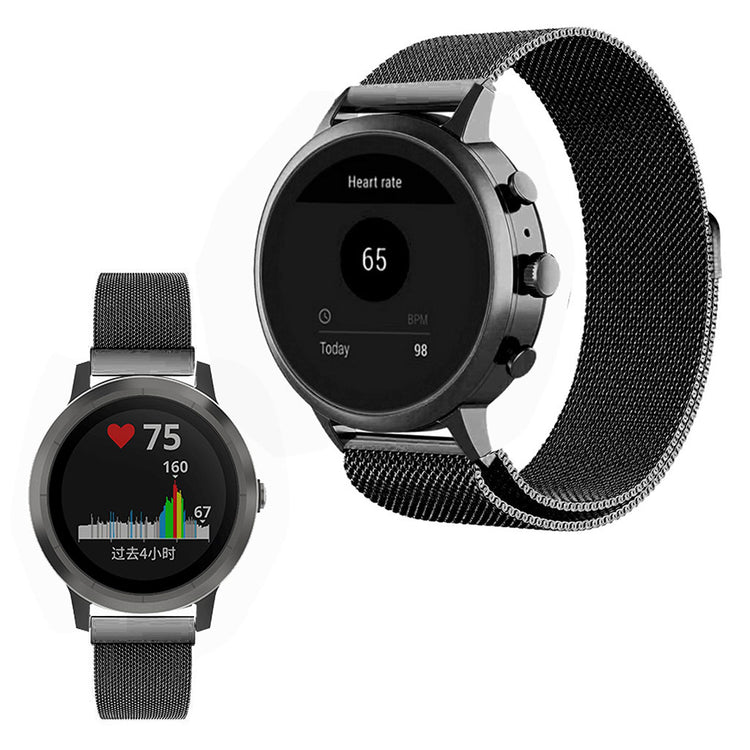 Helt vildt hårdfør Garmin Vivoactive 4S Metal Rem - Sort#serie_1