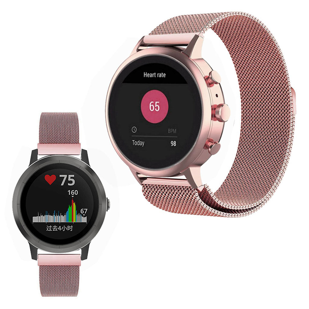 Helt vildt hårdfør Garmin Vivoactive 4S Metal Rem - Pink#serie_3