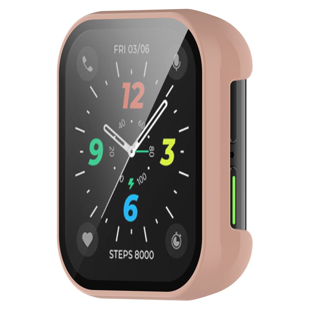 Fed Oppo Watch 2 (42mm) Cover med Skærmbeskytter i Plastik og Hærdet Glas - Pink#serie_6