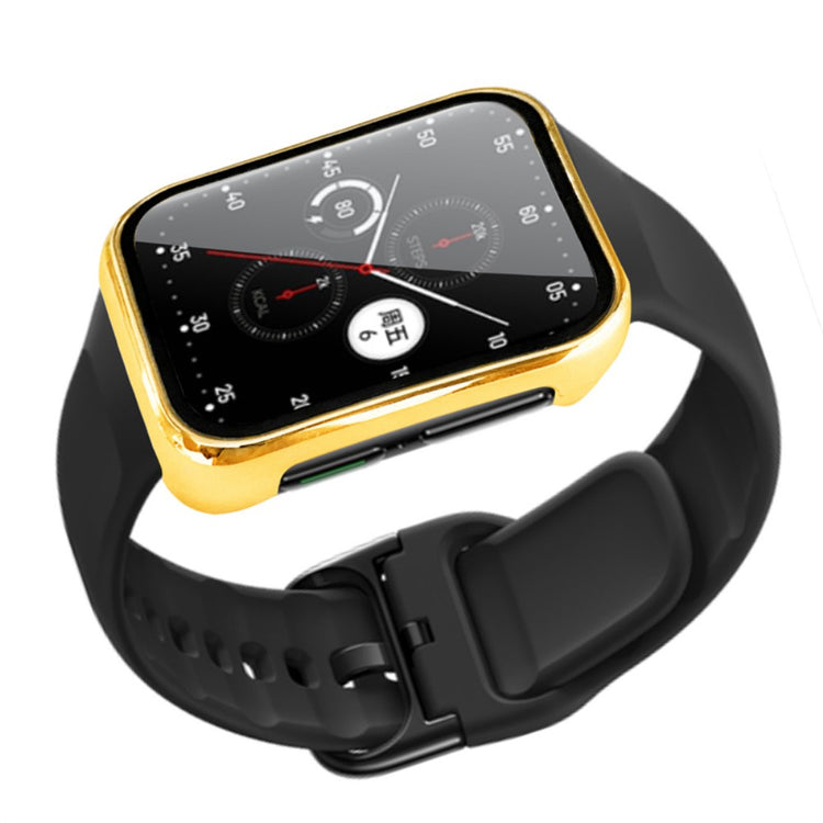 Meget Flot Oppo Watch 2 (42mm) Cover med Skærmbeskytter i Plastik og Hærdet Glas - Guld#serie_2