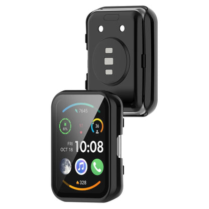 Super Pænt Oppo Watch Free Cover med Skærmbeskytter i Plastik og Hærdet Glas - Sort#serie_1