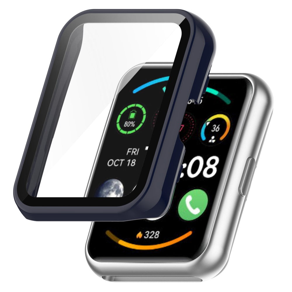 Super Pænt Oppo Watch Free Cover med Skærmbeskytter i Plastik og Hærdet Glas - Blå#serie_4